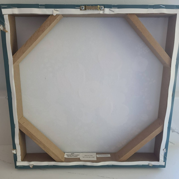 Floral Art Giclee Wild Garden VII by Laura Marshall Teal 14x14 Wrapped Canvas - Picture 5 of 8